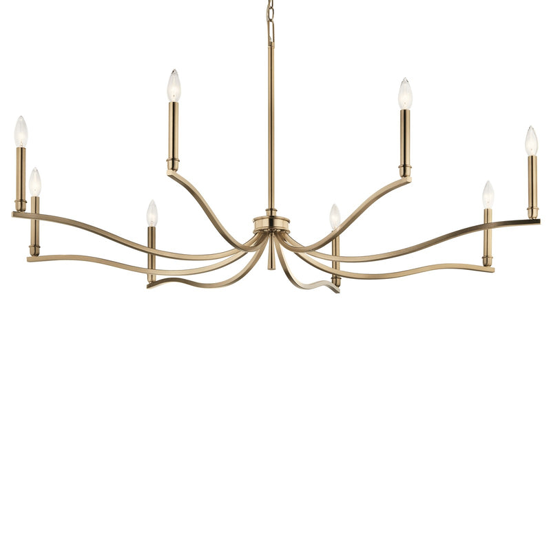 Kichler Malene 25in 8-Light Chandelier | Champagne Bronze Steel | Dining Room & Living Room | 25 in H | Model 52697CPZ