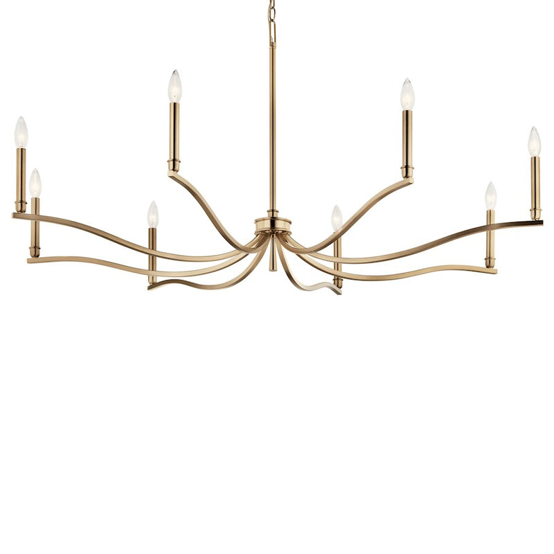 Kichler Malene 25in 8-Light Chandelier | Champagne Bronze Steel | Dining Room & Living Room | 25 in H | Model 52697CPZ