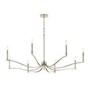 Kichler Malene 25in 8-Light Chandelier | Traditional Polished Nickel and Steel | Dining Room & Living Room | 25in H | Model 52697PN