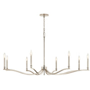 Kichler Malene 25in 8-Light Chandelier | Traditional Polished Nickel and Steel | Dining Room & Living Room | 25in H | Model 52697PN