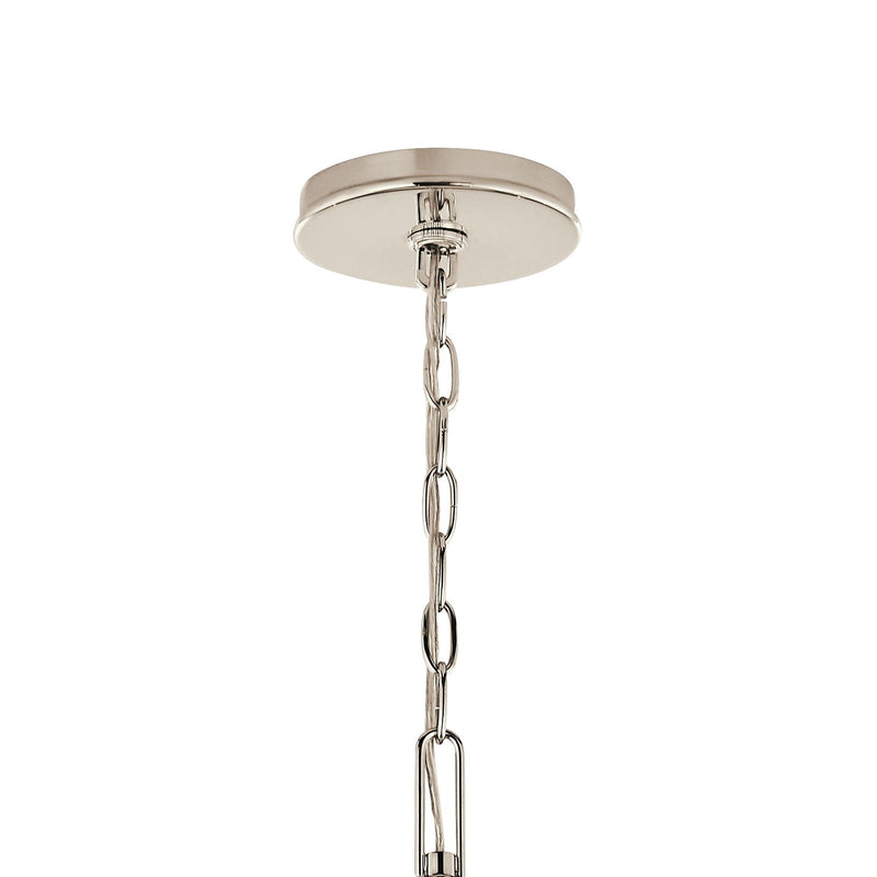 Kichler Malene 25in 8-Light Chandelier | Traditional Polished Nickel and Steel | Dining Room & Living Room | 25in H | Model 52697PN