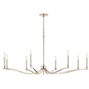 Kichler Malene 25in 8-Light Chandelier | Traditional Polished Nickel and Steel | Dining Room & Living Room | 25in H | Model 52697PN