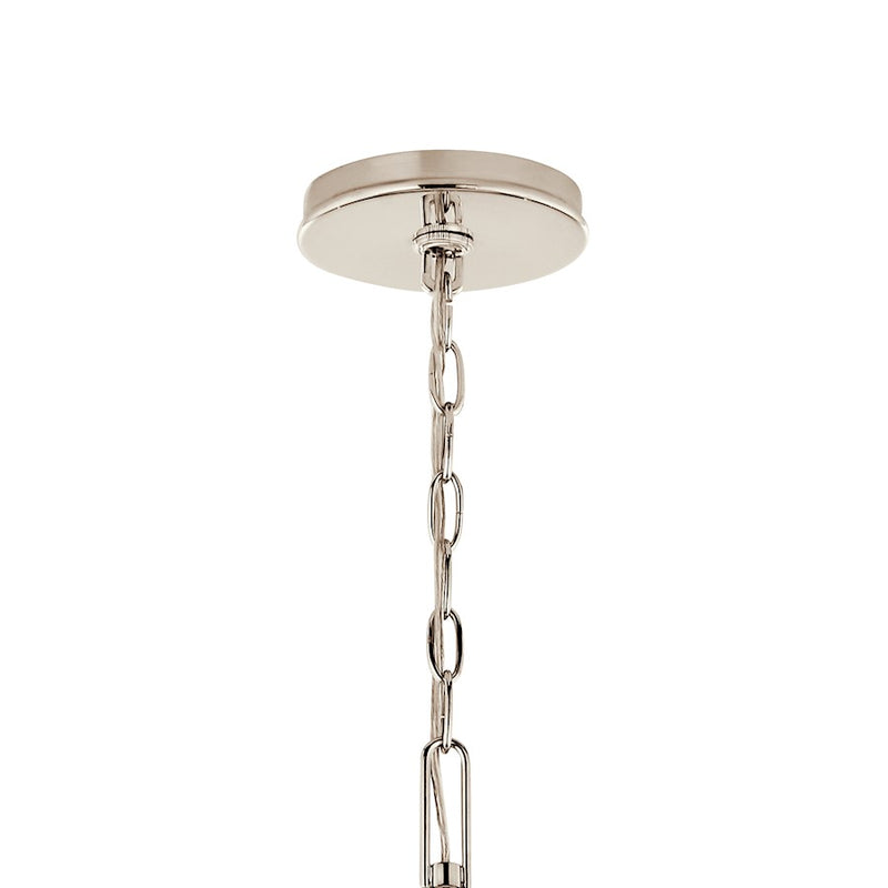 Kichler Malene 25in 8-Light Chandelier | Traditional Polished Nickel and Steel | Dining Room & Living Room | 25in H | Model 52697PN