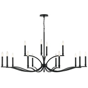 Kichler Malene 27in 14-Light 2-Tier Chandelier | Black Steel | Dining Room & Living Room | 27.25 in H | Model 52698BK