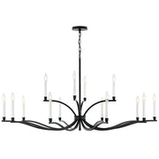 Kichler Malene 27in 14-Light 2-Tier Chandelier | Black Steel | Dining Room & Living Room | 27.25 in H | Model 52698BK