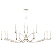 Kichler Malene 27in 14-Light 2-Tier Chandelier | Traditional Polished Nickel Steel | Dining Room & Foyer | 27.25in H | Model 52698PN