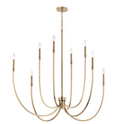 Kichler Malene 43in 8-Light Chandelier | Tiered Champagne Bronze Steel with Sweeping Arms | Foyer & Dining Room | 43.5 in H x 5.5 in | Model 52699CPZ