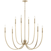 Kichler Malene 43in 8-Light Chandelier | Tiered Champagne Bronze Steel with Sweeping Arms | Foyer & Dining Room | 43.5 in H x 5.5 in | Model 52699CPZ