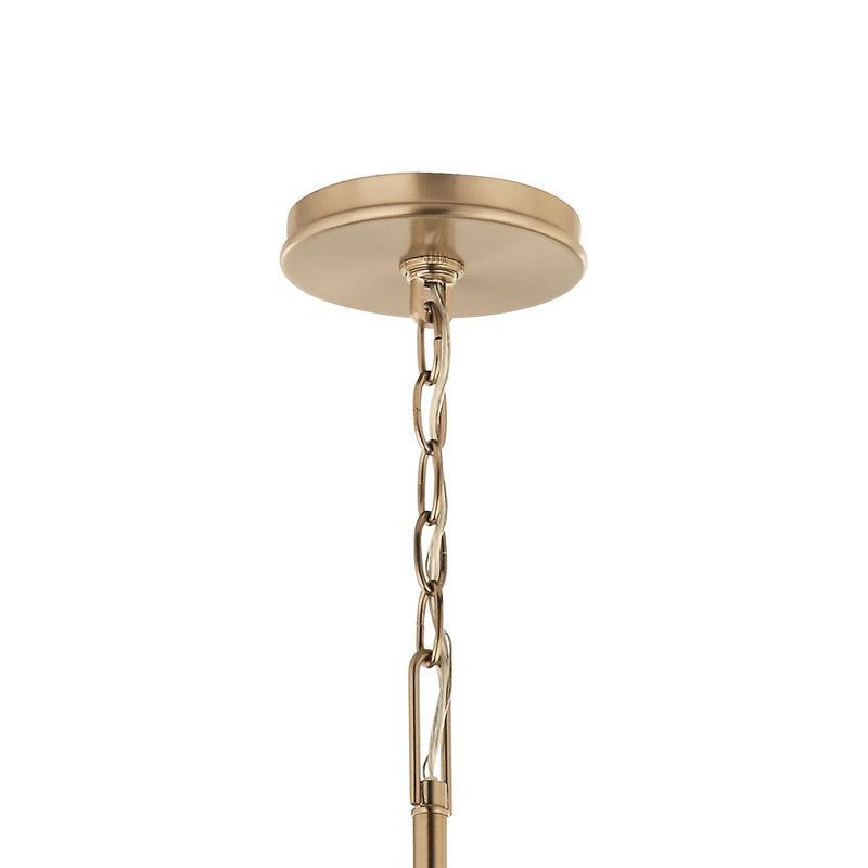 Kichler Malene 43in 8-Light Chandelier | Tiered Champagne Bronze Steel with Sweeping Arms | Foyer & Dining Room | 43.5 in H x 5.5 in | Model 52699CPZ