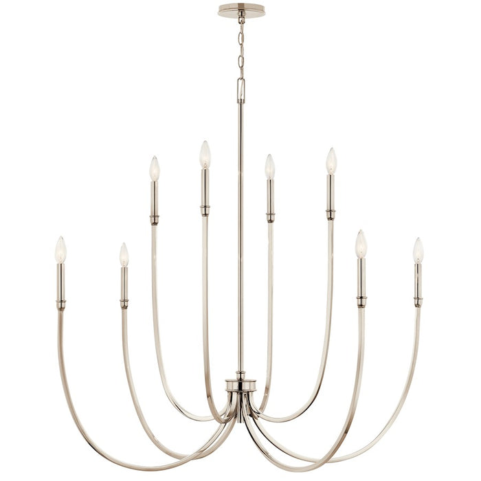 Kichler Malene 8 Light Chandelier Foyer, Polished Nickel