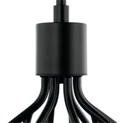 Kichler Silvarious 12-Light 22in Chandelier/Semi-Flush | Black Steel and Clear Crackle Glass | Dining Room & Living Room | 22.25in H | Model 52701BK