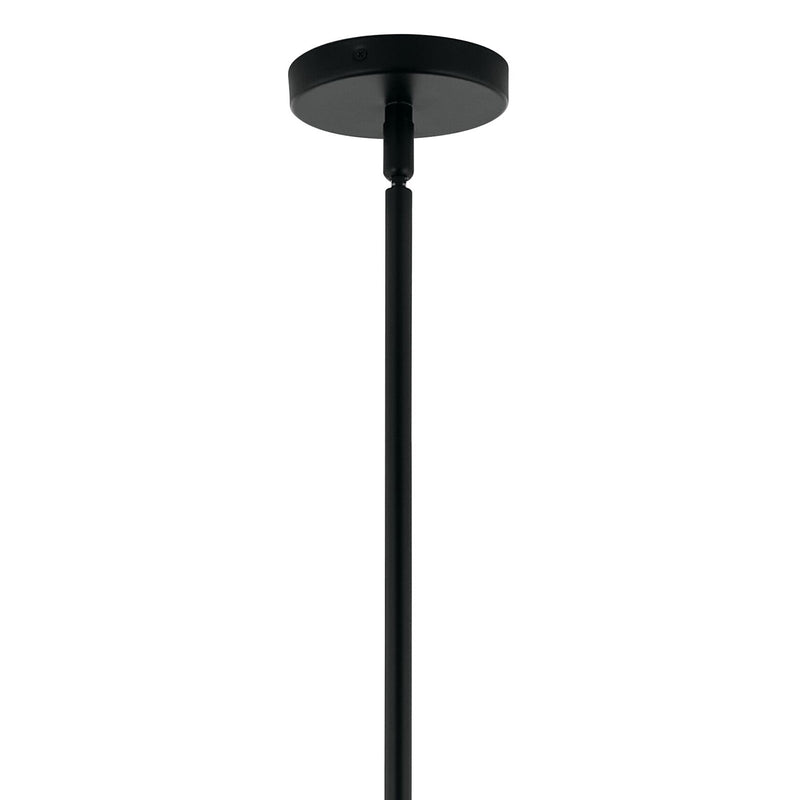 Kichler Silvarious 12-Light 22in Chandelier/Semi-Flush | Black Steel and Clear Crackle Glass | Dining Room & Living Room | 22.25in H | Model 52701BK
