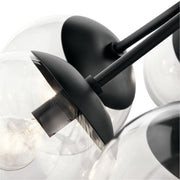 Kichler Silvarious 22in 12-Light Chandelier/Semi-Flush | Modern Black and Clear Glass | Dining Room & Living Room | 22 x 22 x 22 in | Model 52701BKCLR