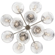 Kichler Silvarious 22in 12-Light Chandelier | Modern Polished Nickel and Clear Crackle Glass | Dining Room & Living Room | 22 in H | Model 52701PN