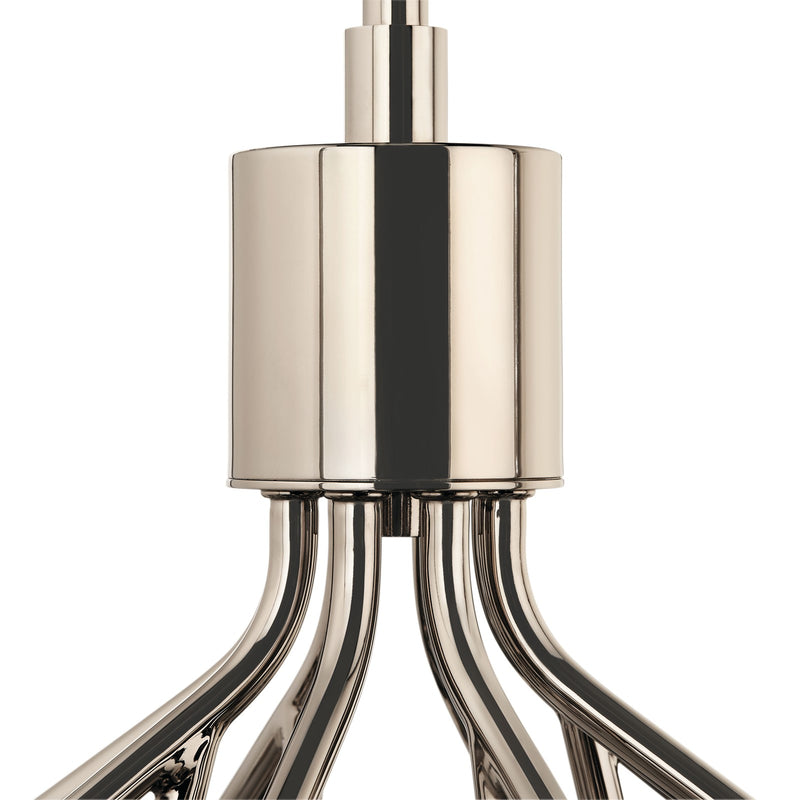 Kichler Silvarious 22in 12-Light Chandelier | Modern Polished Nickel and Clear Crackle Glass | Dining Room & Living Room | 22 in H | Model 52701PN