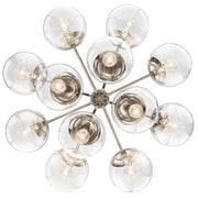 Kichler Silvarious 22in 12-Light Chandelier | Polished Nickel Steel and Clear Glass | Dining Room & Living Room | 22.25 in H | Model 52701PNCLR