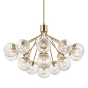 Kichler Silvarious 26in 16-Light Chandelier | Champagne Bronze and Clear Crackle Glass | Dining Room & Living Room | H 26 in | Model 52702CPZ