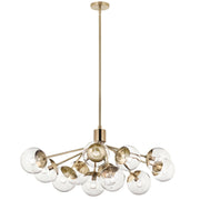 Kichler Silvarious 48in 12-Light Chandelier | Champagne Bronze Steel and Clear Glass | Dining Room & Living Room | 48 x 26 x 17 in | Model 52703CPZCLR