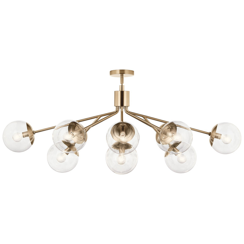 Kichler Silvarious 48in 12-Light Chandelier | Champagne Bronze Steel and Clear Glass | Dining Room & Living Room | 48 x 26 x 17 in | Model 52703CPZCLR