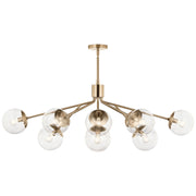 Kichler Silvarious 48in 12-Light Chandelier | Champagne Bronze Steel and Clear Glass | Dining Room & Living Room | 48 x 26 x 17 in | Model 52703CPZCLR