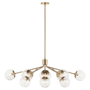 Kichler Silvarious 48in 12-Light Chandelier | Champagne Bronze Steel and Clear Glass | Dining Room & Living Room | 48 x 26 x 17 in | Model 52703CPZCLR