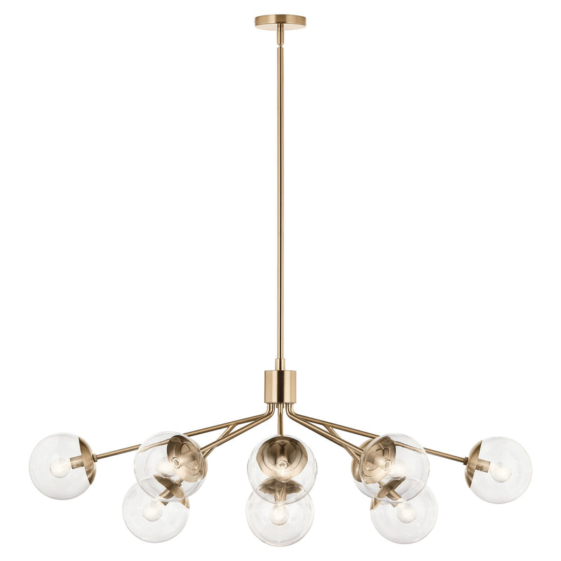 Kichler Silvarious 48in 12-Light Chandelier | Champagne Bronze Steel and Clear Glass | Dining Room & Living Room | 48 x 26 x 17 in | Model 52703CPZCLR