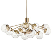 Kichler Silvarious 48in 12-Light Chandelier | Champagne Bronze Steel and Clear Glass | Dining Room & Living Room | 48 x 26 x 17 in | Model 52703CPZCLR