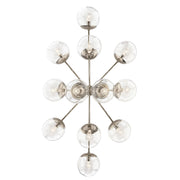 Kichler Silvarious 48in 12-Light Chandelier | Polished Nickel and Clear Glass | Dining Room & Living Room | 48 x 27 x 18 in | Model 52703PNCLR