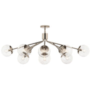 Kichler Silvarious 48in 12-Light Chandelier | Polished Nickel and Clear Glass | Dining Room & Living Room | 48 x 27 x 18 in | Model 52703PNCLR
