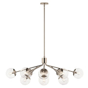 Kichler Silvarious 48in 12-Light Chandelier | Polished Nickel and Clear Glass | Dining Room & Living Room | 48 x 27 x 18 in | Model 52703PNCLR