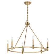 Kichler Carrick 24in 6-Light Chandelier | Traditional Champagne Bronze Steel | Dining Room & Foyer | 24 x 24 x 24 in | Model 52705CPZ