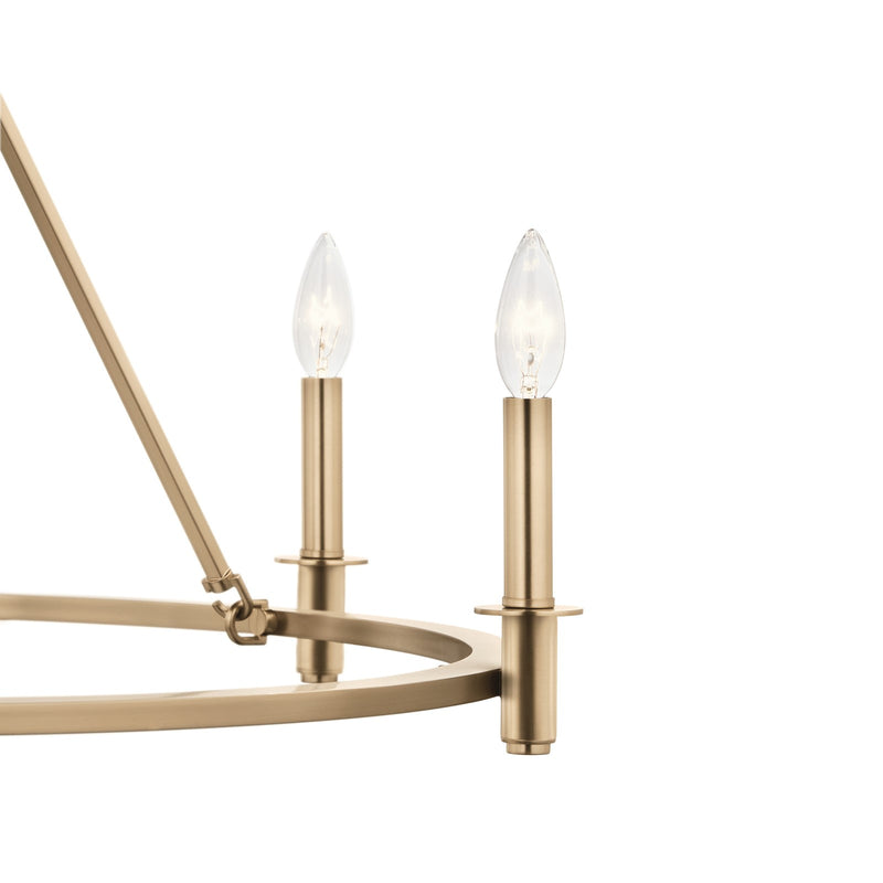 Kichler Carrick 24in 6-Light Chandelier | Traditional Champagne Bronze Steel | Dining Room & Foyer | 24 x 24 x 24 in | Model 52705CPZ
