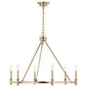 Kichler Carrick 24in 6-Light Chandelier | Traditional Champagne Bronze Steel | Dining Room & Foyer | 24 x 24 x 24 in | Model 52705CPZ