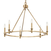 Kichler Carrick 24in 6-Light Chandelier | Traditional Champagne Bronze Steel | Dining Room & Foyer | 24 x 24 x 24 in | Model 52705CPZ
