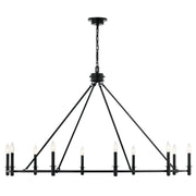 Kichler Carrick 31in 10-Light Chandelier | Traditional Black Steel | Dining Room & Living Room | 31 in H | Model 52707BK
