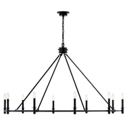Kichler Carrick 31in 10-Light Chandelier | Traditional Black Steel | Dining Room & Living Room | 31 in H | Model 52707BK