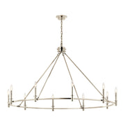 Kichler Carrick 31in 10-Light Chandelier | Traditional Polished Nickel Steel | Dining Room & Foyer | H 31 in | Model 52707PN