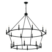 Kichler Carrick 18 Light Large 2 Tier Chandelier, Black
