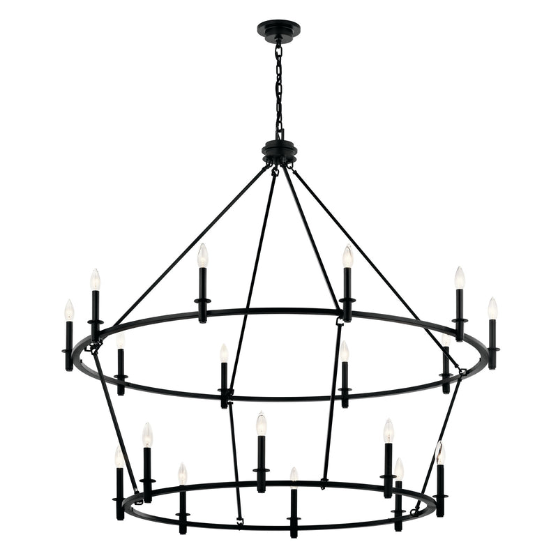 Kichler Carrick 18 Light Large 2 Tier Chandelier, Black