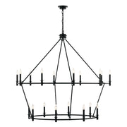 Kichler Carrick 18 Light Large 2 Tier Chandelier, Black