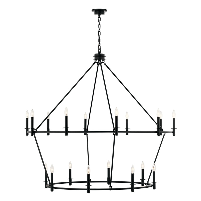 Kichler Carrick 18 Light Large 2 Tier Chandelier, Black