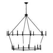 Kichler Carrick 18 Light Large 2 Tier Chandelier, Black