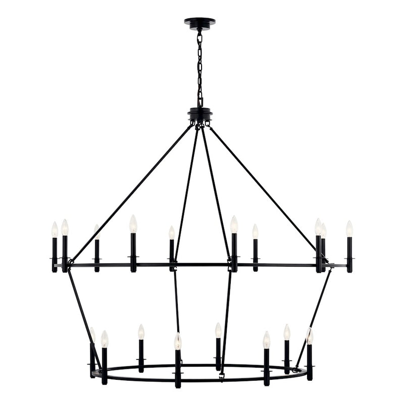 Kichler Carrick 18 Light Large 2 Tier Chandelier, Black