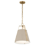 Kichler Etcher 17in 1-Light Pendant | Traditional Greige Steel and Clear Satin Etched Glass | Kitchen Island & Dining Room | 17 x 12.25 in | Model 52710GRG