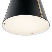 Kichler Etcher 17in 2-Light Cone Pendant | Traditional Black Steel & Clear Satin Glass | Kitchen Island & Dining Room | 22.5in H | Model 52711BK