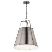 Kichler Etcher 22in 2-Light Cone Pendant | Classic Pewter and Clear Satin Etched Glass | Kitchen Island & Dining Room | 22 in H | Model 52711CLP