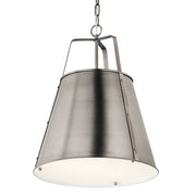 Kichler Etcher 22in 2-Light Cone Pendant | Classic Pewter and Clear Satin Etched Glass | Kitchen Island & Dining Room | 22 in H | Model 52711CLP
