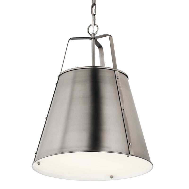 Kichler Etcher 22in 2-Light Cone Pendant | Classic Pewter and Clear Satin Etched Glass | Kitchen Island & Dining Room | 22 in H | Model 52711CLP