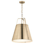 Kichler Etcher 22in 2-Light Cone Pendant | Champagne Bronze Steel and Clear Satin Etched Glass | Kitchen Island & Dining Room | Model 52711CPZ