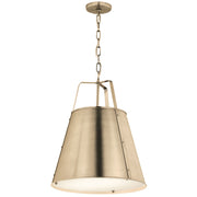 Kichler Etcher 22in 2-Light Cone Pendant | Champagne Bronze Steel and Clear Satin Etched Glass | Kitchen Island & Dining Room | Model 52711CPZ